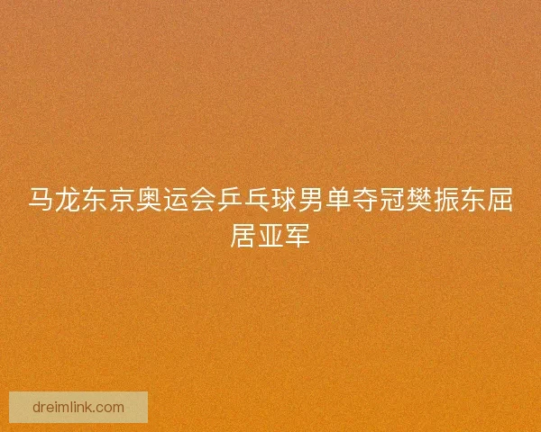 马龙东京奥运会乒乓球男单夺冠樊振东屈居亚军