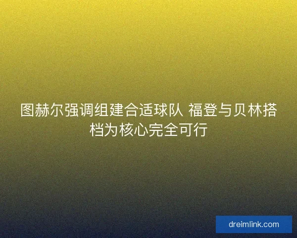 图赫尔强调组建合适球队 福登与贝林搭档为核心完全可行 图赫尔强调组建合适球队 福登与贝林搭档为核心完全可行